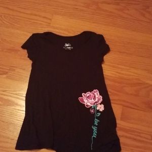 Girls justice black short sleeve top size 6/7